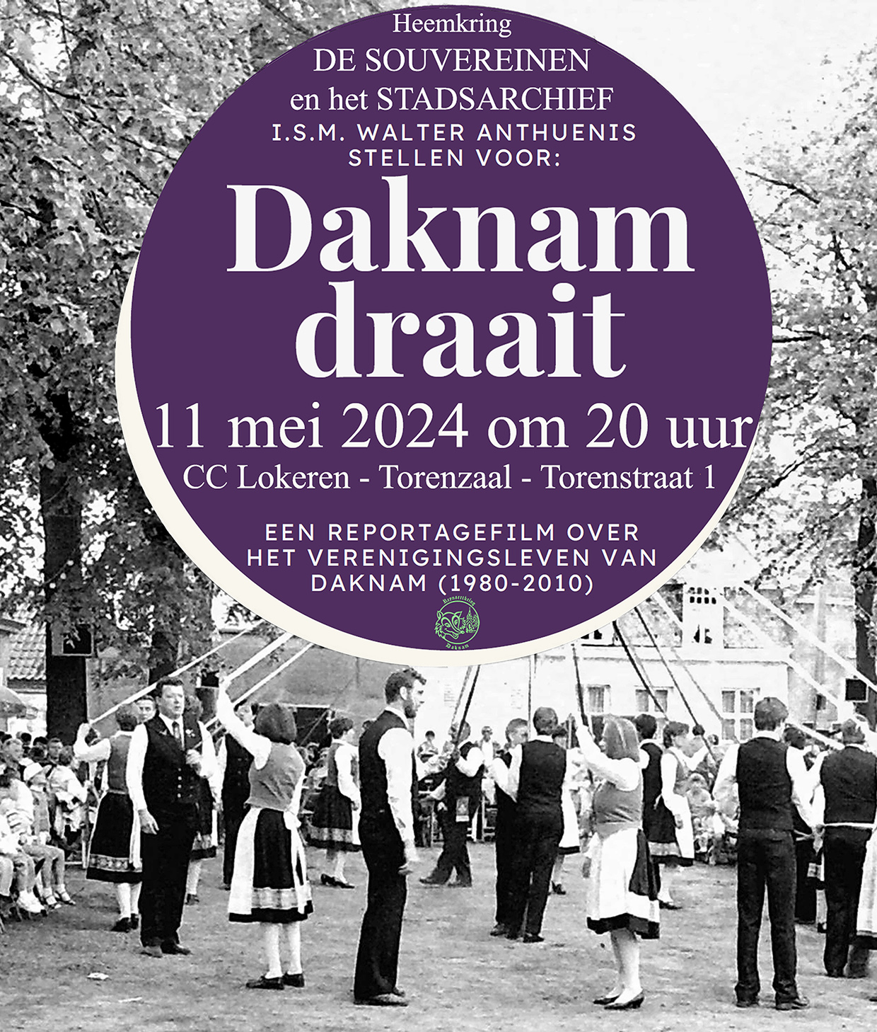 A6 formaat uitnodiging film Daknam meiavond