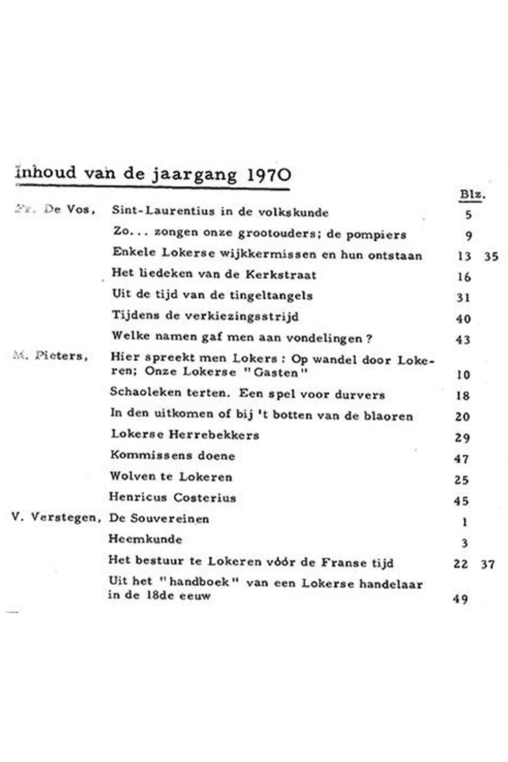tijdschrift1970 0inhoud