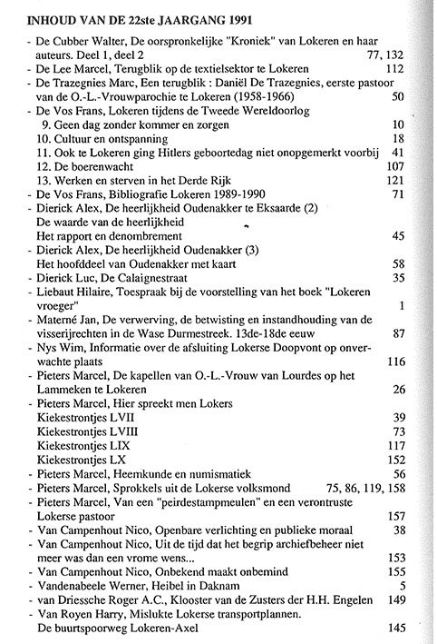 tijdschrift1991 0inhoud