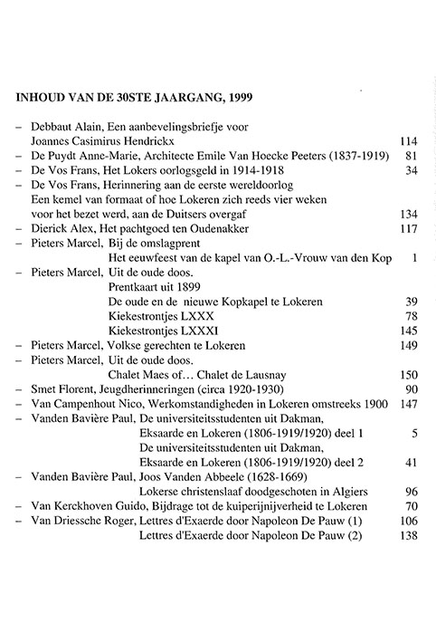 tijdschrift1999 0inhoud