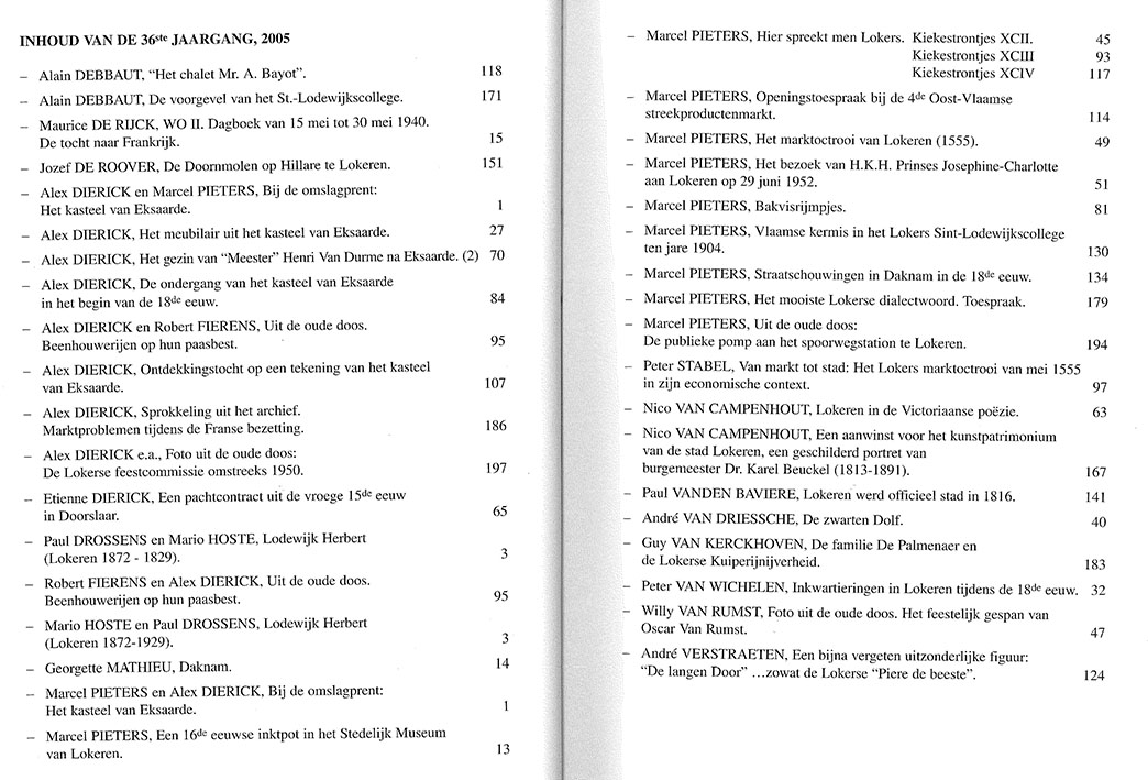 tijdschrift2005 0inhoud