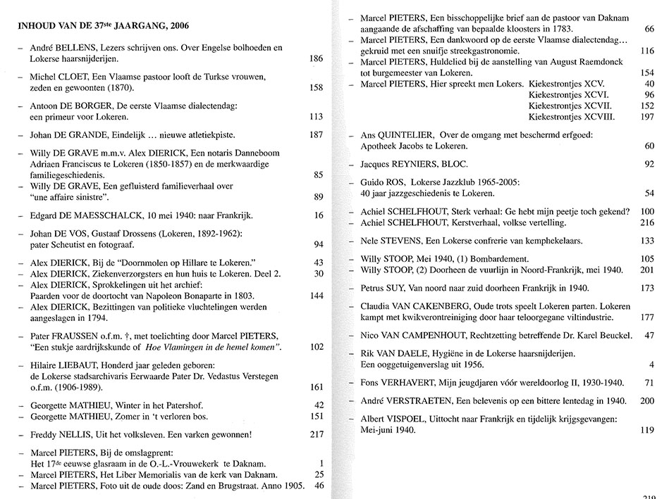 tijdschrift2006 0inhoud