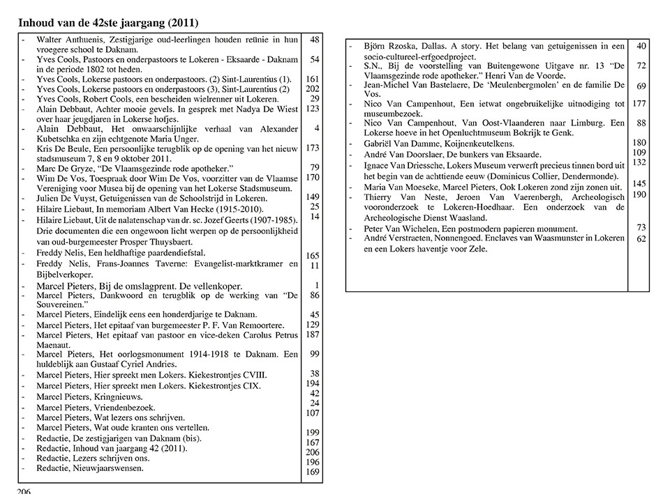 tijdschrift2011 0inhoud