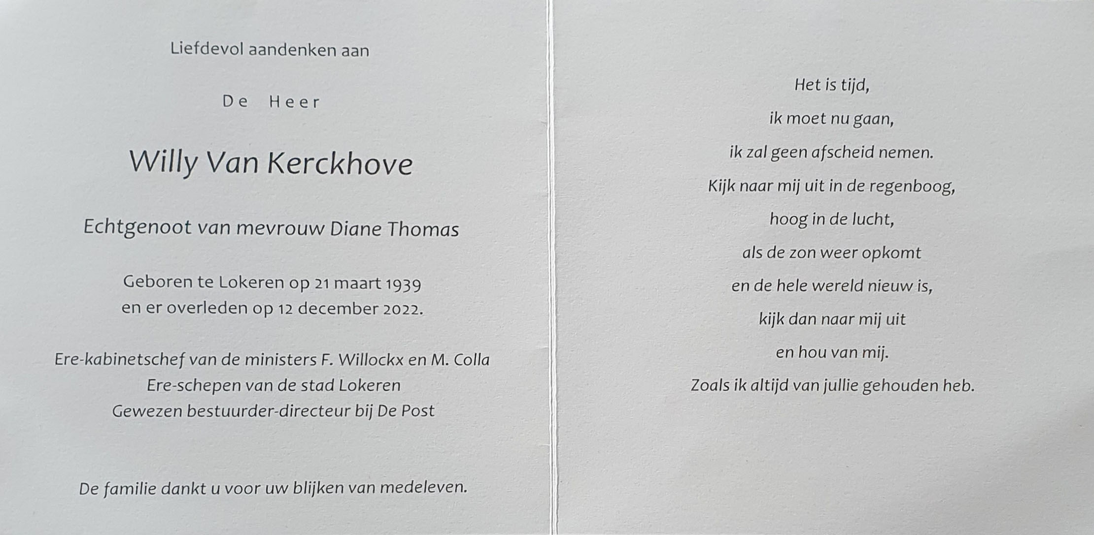 Bidprentje Willy Van Kerckhove 80px